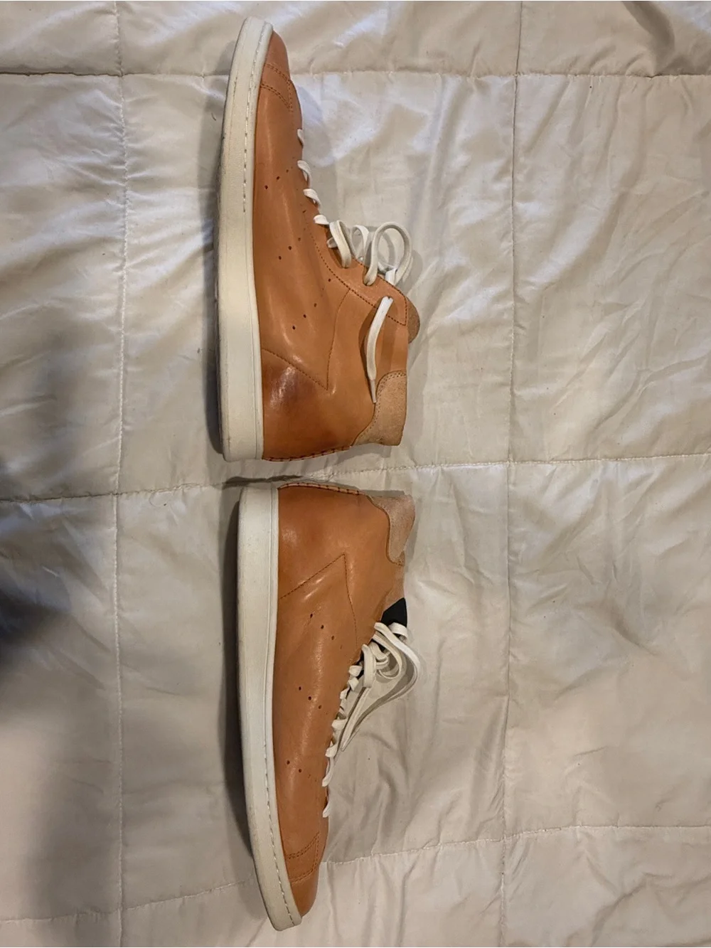 Stan Smith adidas Originals Tan Leather Sneakers with White Laces